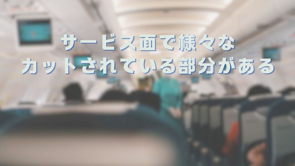 サービス面で様々なカットされている部分がある